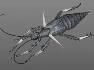 jungle nymph rigged low poly pbr insect 3D Model