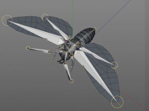 moth rigged hairs low poly insect pbr 3D Model