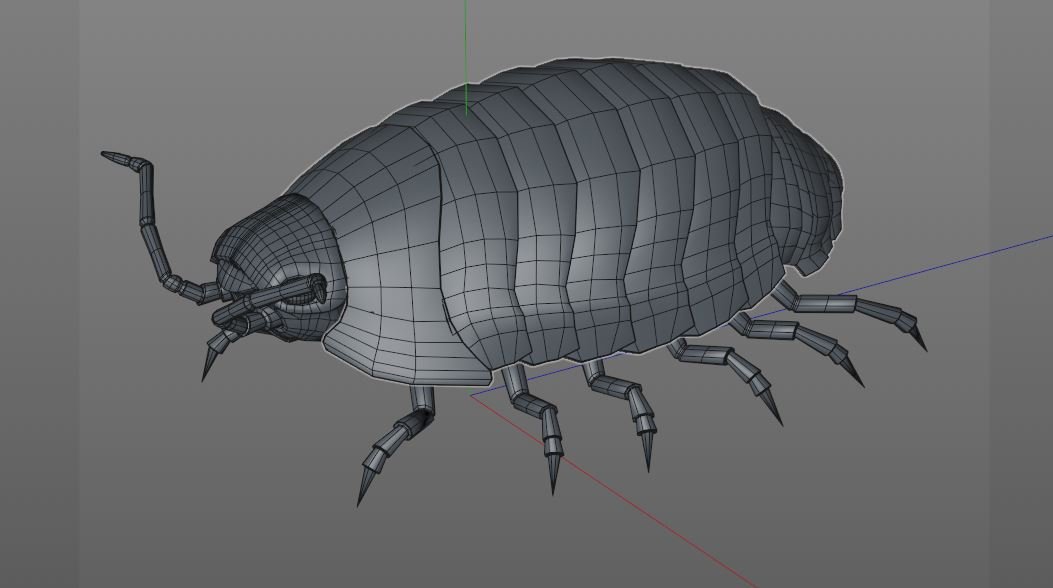 Pill bug Rigged Low Poly PBR Insect 3D Model in Insects