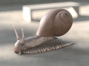 snail rigged low poly pbr insect 3D Model