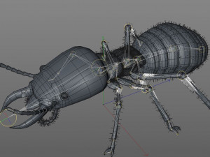 termite rigged hairs insect pbr low poly Model 3D