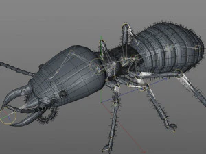 termite rigged hairs insect pbr low poly 3D Model
