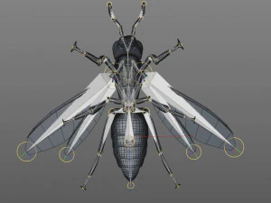 Wespe Hornisse manipulierte Haare Insekt PBR Low Poly 3D Modell