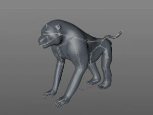 binatang yang dicurangi monyet babon Model 3D