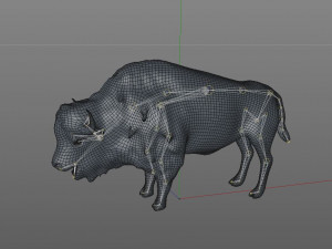 bison bull rigged animal 3D Model