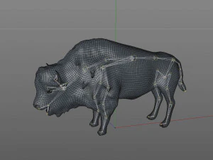 bizonstier opgetuigd dier 3D Model