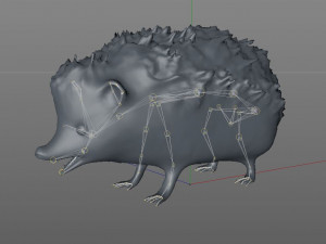 hedgehog rigged animal Model 3D