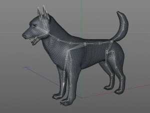 husky dog rigged animal 3D Model