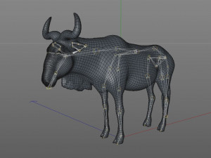 wildebeest rigged Model 3D