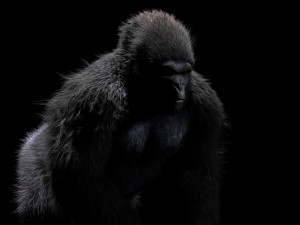 gorilla hairs rigged low poly animal Modèle 3D