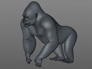 gorilla hairs rigged low poly animal Modèle 3D