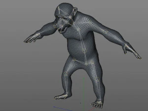 chimpanzee ape rigged low poly animal 3D Model