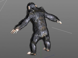 chimpanzee ape rigged low poly animal 3D Модель