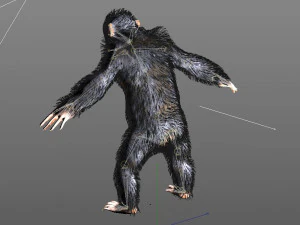 chimpanzee ape rigged low poly animal 3D Model