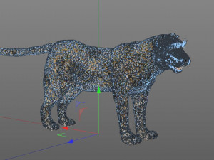 leopard hairs rigged low poly animal 3D Model
