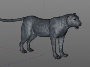 leopard hairs rigged low poly animal 3D Model