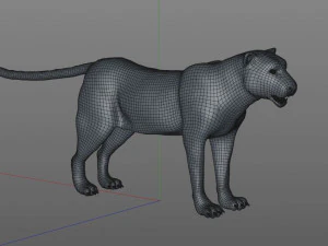 peli di leopardo truccati animale low poly Modello 3D