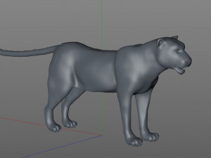 leopard hairs rigged low poly animal 3D Model