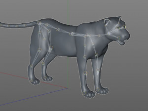 leopard hairs rigged low poly animal 3D Model