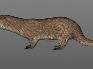 otter hairs rigged low poly animal Modelo 3D