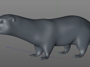 otter hairs rigged low poly animal Modelo 3D
