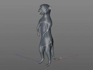 मीरकैट हेयर रिग्ड लो पॉली एनिमल 3D मॉडल