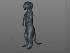 meerkat hairs rigged low poly animal 3D 모델