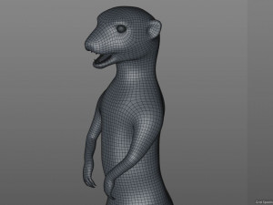 meerkat hairs rigged low poly animal 3D 모델