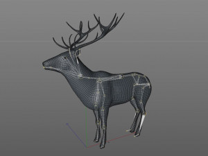 stag deer rigged low poly animal 3D-Modell