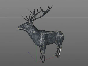 stag deer rigged low poly animal 3D Model