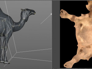 camel hair fur rigged low poly animal 3D Model