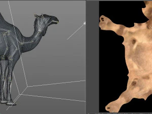 camel hair fur rigged low poly animal 3D Model