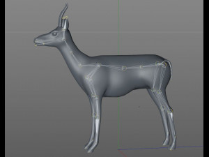 thompson gazelle hair fur rigged low poly animal 3D 모델