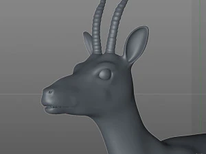 thompson gazelle hair fur rigged low poly animal 3D Model