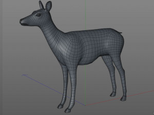 cheetal deer hair fur rigged low poly animal 3D Model