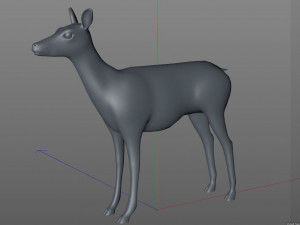 cheetal deer hair fur rigged low poly animal 3D Model