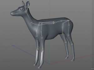 cheetal deer hair fur rigged low poly animal 3D Model