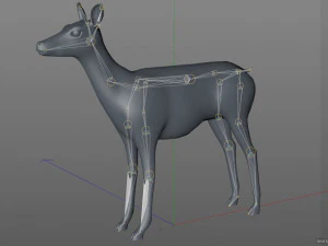 pelliccia di pelo di cervo cheetal truccata animale low poly Modello 3D