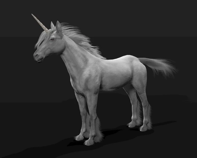 unicórnio crina de cavalo pele manipulada baixo poli animal Modelo 3D .c4d .max .obj .3ds .fbx .stl .blend