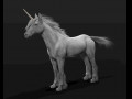 Unicorn Horse Hair Fur Rigged Low Poly Animal Modello 3D