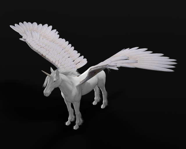 pegasus horse hair fur rigged low poly animal Modelo 3D .c4d .max .obj .3ds .fbx .stl .blend 