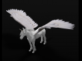 Pegasus Horse Hair Fur Rigged Low Poly Animal Modello 3D