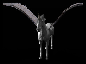 pegasus horse hair fur rigged low poly animal Modelo 3D