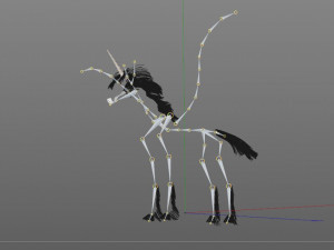 pegasus horse hair fur rigged low poly animal Modelo 3D