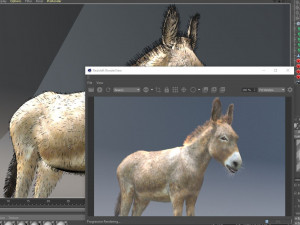 donkey pony hair fur rigged low poly animal 3D Модель