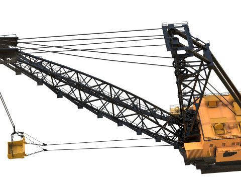 Grue &agrave; dragline Modèle 3D