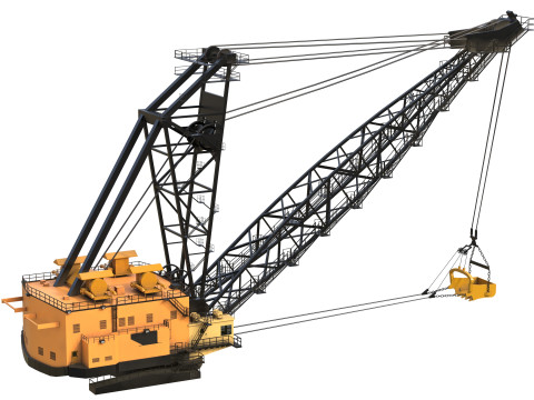 Grue &agrave; dragline Modèle 3D