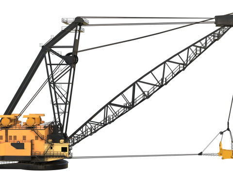 Grue &agrave; dragline Modèle 3D