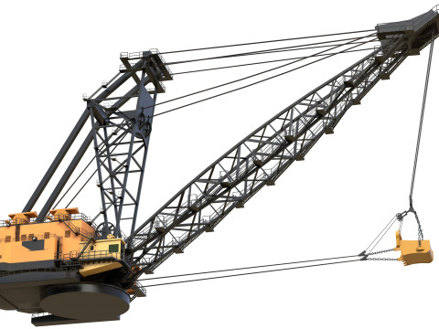 Grue &agrave; dragline Modèle 3D
