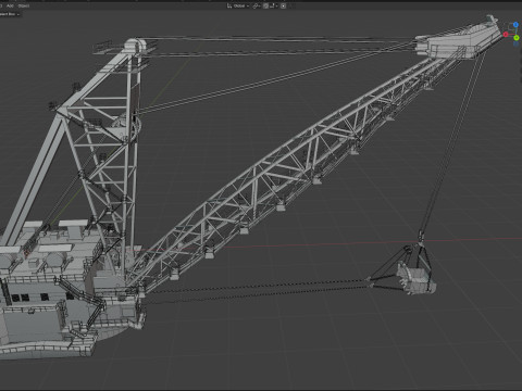 Grue &agrave; dragline Modèle 3D